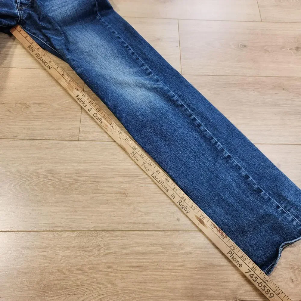 Levis 501 Jeans Mens 32x34 Blue Medium Wash Button Fly Straight Denim Stretch